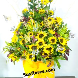 Cilindro caja con Girasoles