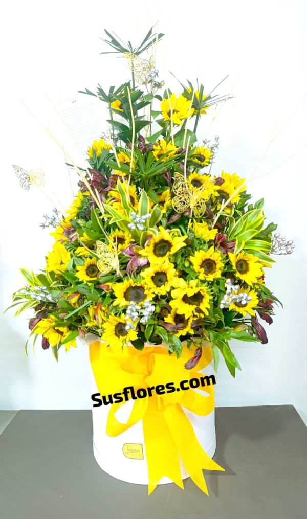 Cilindro caja con Girasoles